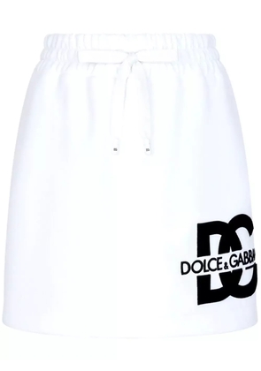 Dolce & Gabbana logo-print cotton-blend miniskirt - White
