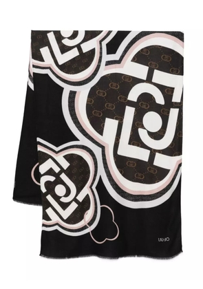 LIU JO logo-print scarf - Black