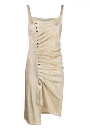 Rabanne ruched sleeveless mini dress - Gold