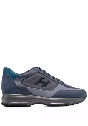 Hogan panelled suede-leather sneakers - Blue