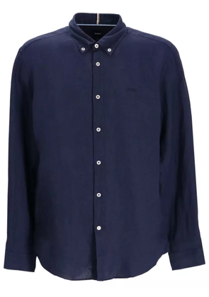 BOSS logo-embroidered shirt - Blue