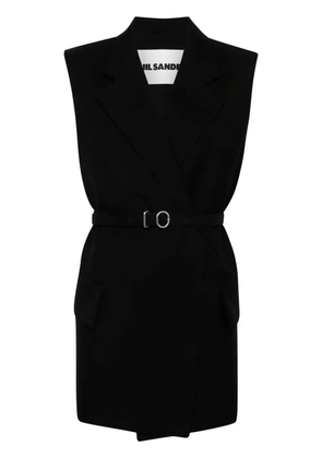 Jil Sander wool sleeveless coat - Black