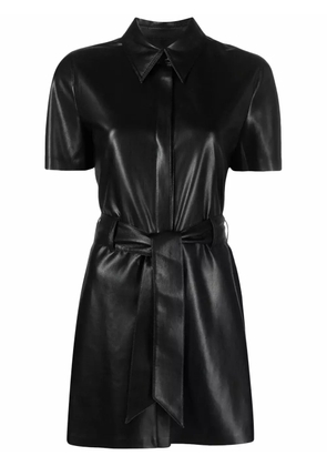 Nanushka belted mini shirt dress - Black
