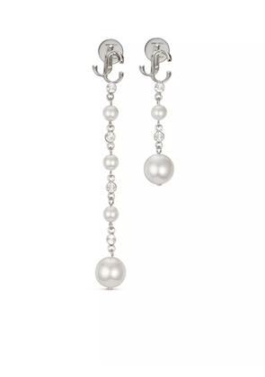 Jimmy Choo pearl-detail drop earrings - Silver