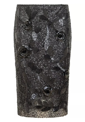 DES PHEMMES sequin-embellished midi skirt - Black