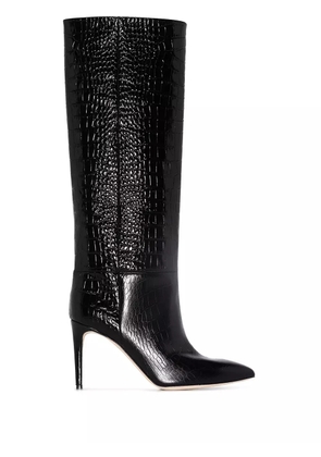 Paris Texas crocodile-embossed boots - Black
