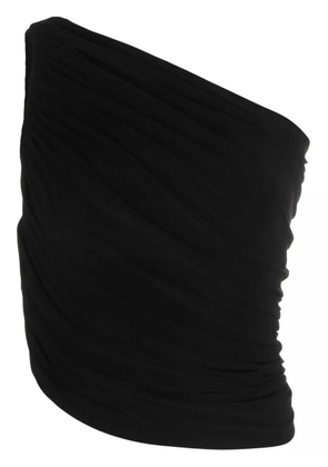 Norma Kamali Diana ruched one-shoulder top - Black