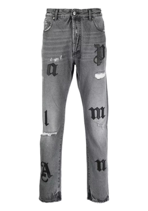 Palm Angels distressed straight-leg jeans - Grey
