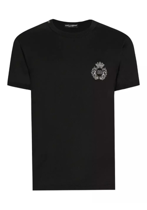 Dolce & Gabbana logo-embroidered T-shirt - Black
