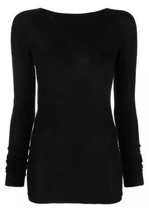 Rick Owens long-sleeved virgin wool top - Black