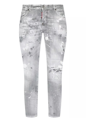 DSQUARED2 logo-patch cotton-blend jeans - Grey