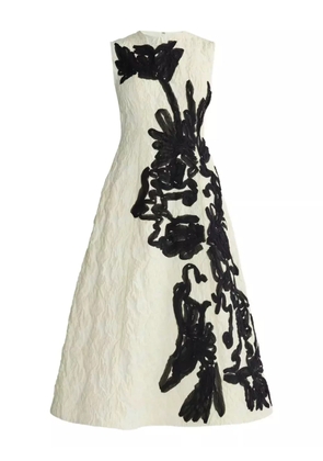 ERDEM floral-appliqué sleeveless dress - White