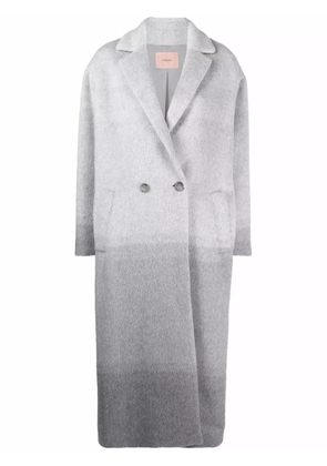TWINSET gradient-effect notched-lapels double-breasted coat - Grey