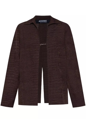 Jacquemus logo-lettering shirt - Brown
