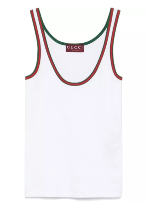 Gucci Web-Stripe ribbed tank top - White