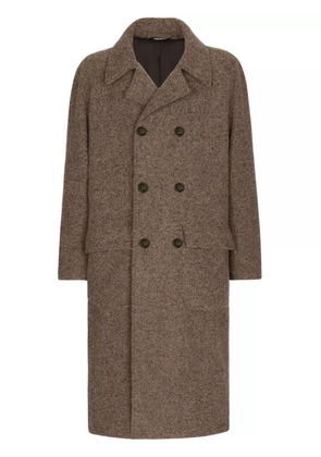 Dolce & Gabbana mélange-effect double-breasted coat - Neutrals
