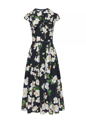 Oscar de la Renta printed poplin dress - Blue