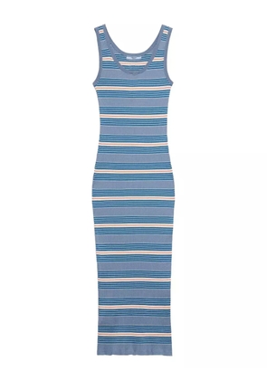Prada striped ribbed dress - Blue