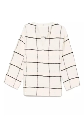 TOTEME windowpane-check tunic - Neutrals