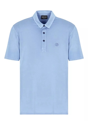 Giorgio Armani logo-detail polo shirt - Blue