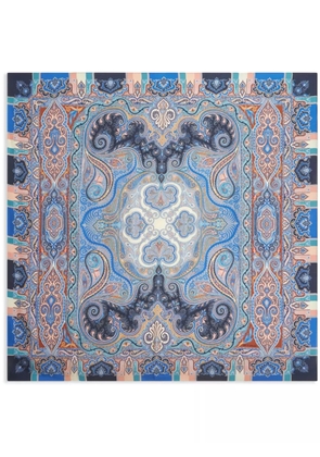 ETRO paisley-print cashmere-blend scarf - Blue