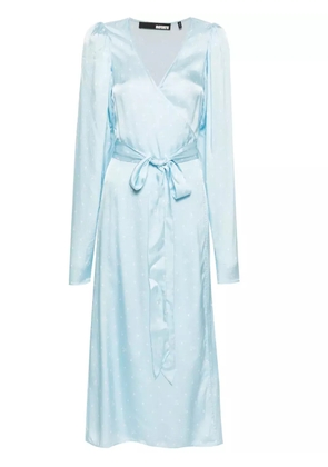 ROTATE BIRGER CHRISTENSEN polka-dot wrap dress - Blue
