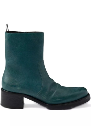 Prada zipped leather boots - Blue