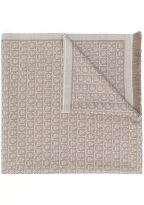 Ferragamo Gancini-pattern scarf - Neutrals