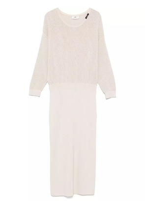 Elisabetta Franchi lurex-detail midi dress - Neutrals