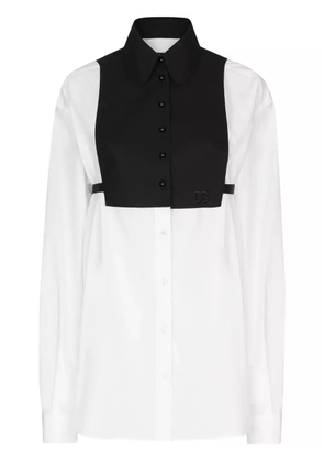 Dolce & Gabbana bib-detail oversize shirt - White