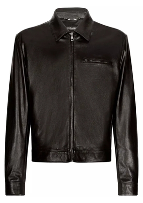 Dolce & Gabbana zip-up leather jacket - Black