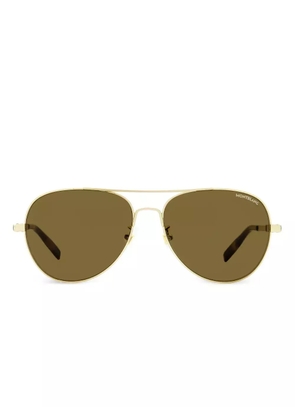 Montblanc pilot-frame sunglasses - Gold