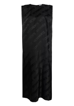 VETEMENTS logo-print sleeveless dress - Black