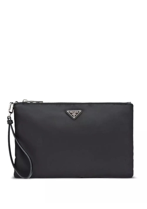Prada Re-Nylon triangle-logo clutch bag - Black