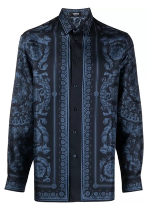 Versace Barroco-print silk shirt - Blue