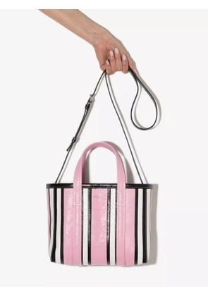 Balenciaga small Barbes East-West striped shopper tote - Pink