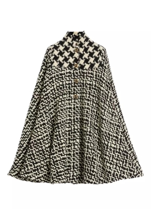 Valentino Garavani houndstooth tweed cape - Black