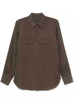TOM FORD twill shirt - Brown