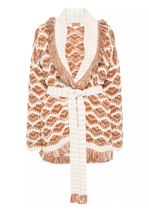 Alanui Hawa Mahal patterned-intarsia cardigan - Neutrals