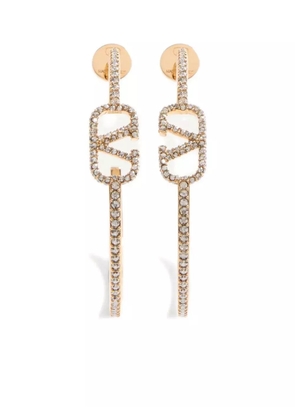 Valentino Garavani VLogo Signature crystal hoop earrings - Gold