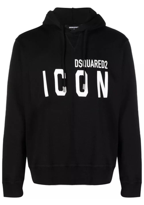DSQUARED2 logo-print cotton hoodie - Black