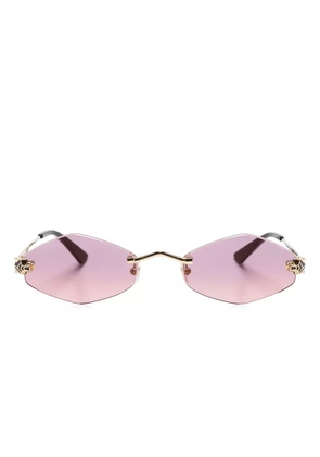 Cartier Eyewear Tiger Head-plaque geometric-frame sunglasses - Pink
