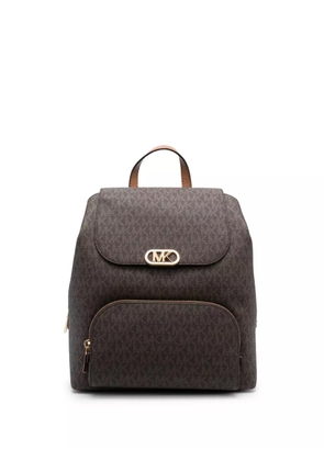 Michael Michael Kors monogram-pattern logo-buckle backpack - Brown
