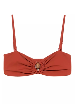Christopher Esber ruched bandeau bikini top - Orange