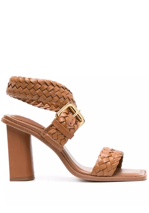 Schutz 95mm braided leather sandals - Brown