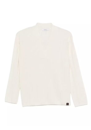 Max Mara ribbed V-neck sweater - White