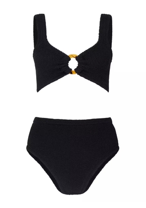 Hunza G Nadine seersucker bikini set - Black