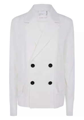 sacai double-breasted jacket - White