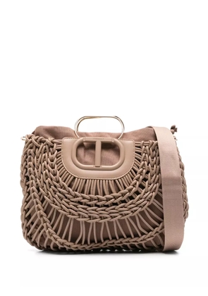 TWINSET braided tote bag - Neutrals
