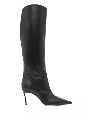 Casadei Superblade 80mm leather boots - Black